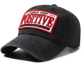 Фото - Чорна бавовняна бейсболка Narason з вишивкою Positive - Men box
