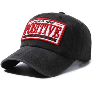 Фото - Черная хлопковая бейсболка Narason с вышивкой Positive - Men box