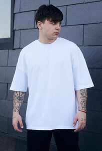 Фото - Повседневная оверсайз футболка Staff white basic oversize - Men box