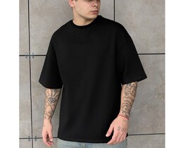 Фото - Хлопковая базовая футболка Staff black oversize premium - Men box