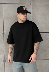 Фото - Хлопковая базовая футболка Staff black oversize premium - Men box