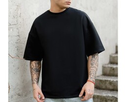 Фото - Бавовняна базова футболка Staff black oversize premium - Men box