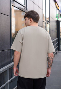 Фото - Серо-бежевая футболка Staff gray beige oversize - Men box