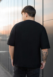Фото - Черная футболка с белым принтом Staff nirv oversize - Men box