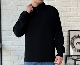 Фото - Однотонное поло черного цвета Staff long black oversize - Men box
