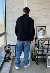 Фото - Однотонное поло черного цвета Staff long black oversize - Men box