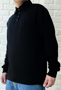 Фото - Однотонное поло черного цвета Staff long black oversize - Men box