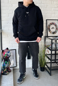 Фото - Чорне худі з білою вишивкою Staff black logo - Men box