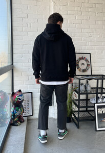 Фото - Чорне худі з білою вишивкою Staff black logo - Men box