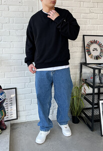 Фото - Хлопковый базовый свитшот Staff s black oversize - Men box