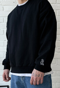 Фото - Хлопковый базовый свитшот Staff s black oversize - Men box