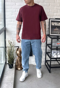 Фото - Повседневная бордовая футболка Staff bordo basic - Men box