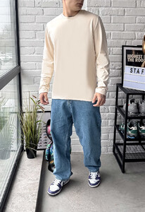 Фото - Базовий лонгслів молочного кольору Staff milk basic - Men box