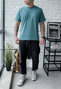 Фото - Сине-бирюзовая футболка Staff blue turquoise basic - Men box