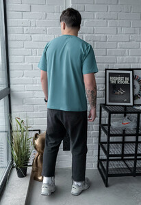 Фото - Сине-бирюзовая футболка Staff blue turquoise basic - Men box