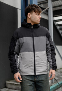 Фото - Вітровка чорно-сірого кольору Staff ta black & light gray - Men box