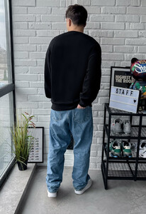 Фото - Черный свитшот с ярким принтом Staff money oversize - Men box