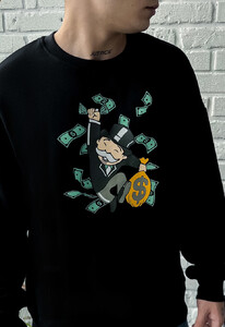 Фото - Черный свитшот с ярким принтом Staff money oversize - Men box