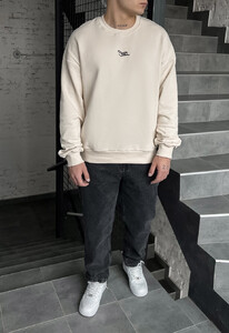 Фото - Базовый светлый свитшот Staff milk logo oversize - Men box