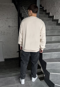 Фото - Базовый светлый свитшот Staff milk logo oversize - Men box