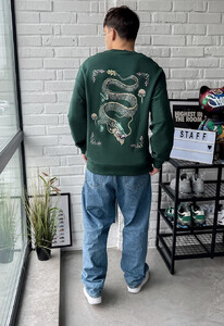 Фото - Зеленый свитшот с драконом Staff dragon oversize - Men box