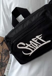 Фото - Мужская поясная сумка Staff sa reflective logo черного цвета - Men box
