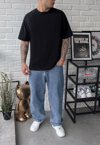 Фото - Базовая однотонная футболка Staff reglan black - Men box