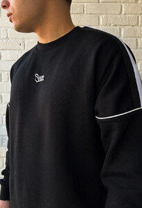 Фото - Черный свитшот с белым лого Staff line black - Men box