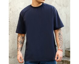 Фото - Мужская темно-синяя футболка Staff navy oversize - Men box