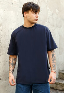 Фото - Мужская темно-синяя футболка Staff navy oversize - Men box
