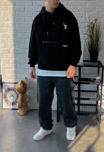 Фото - Чорне худи із принтом Staff x White Dog black Шо робиш? - Men box