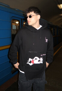 Фото - Чорне худи із принтом Staff x White Dog black Шо робиш? - Men box