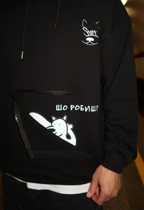 Фото - Чорне худи із принтом Staff x White Dog black Шо робиш? - Men box