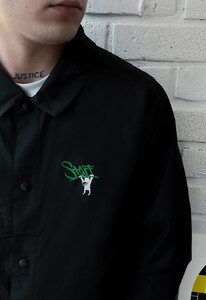 Фото - Ветровка с ярким принтом Staff x White Dog black & green - Men box
