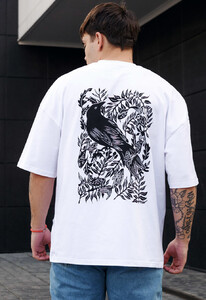 Фото - Футболка з принтом на спині Staff raven & logo oversize - Men box