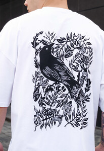 Фото - Футболка з принтом на спині Staff raven & logo oversize - Men box