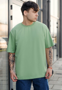 Фото - Світло-зелена однотонна футболка Staff light green oversize - Men box