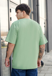 Фото - Світло-зелена однотонна футболка Staff light green oversize - Men box