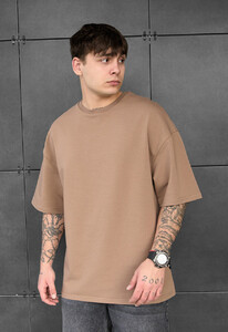 Фото - Базова коричнева футболка Staff brown oversize premium - Men box