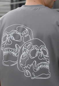 Фото - Сіра футболка з черепами Staff skulls oversize - Men box