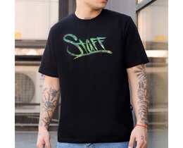 Фото - Чорна футболка із зеленим логотипом Staff green logo - Men box