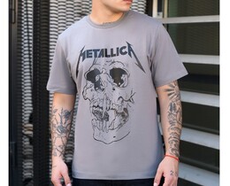 Фото - Футболка з черепом Staff metal & skull сірого кольору - Men box