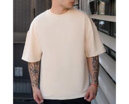 Фото - Футболка молочного кольору Staff milk oversize premium - Men box