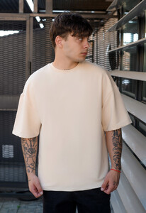 Фото - Футболка молочного кольору Staff milk oversize premium - Men box