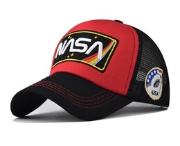 Фото - Червона чоловіча бейсболка Narason на літо з принтом NASA - Men box