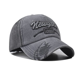 Фото - Хлопковая серая бейсболка Narason с вышивкой New York - Men box