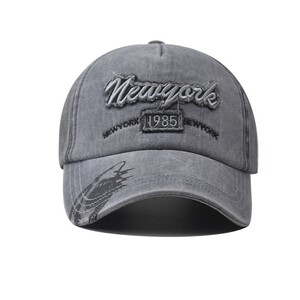 Фото - Хлопковая серая бейсболка Narason с вышивкой New York - Men box