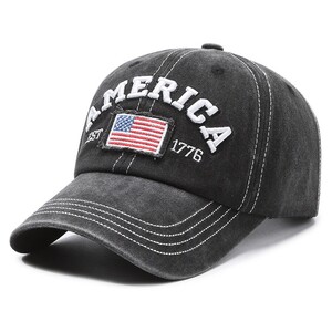 Фото - Чоловіча бейсболка Narason чорного кольору з лого America - Men box