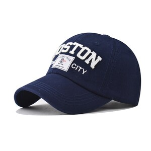 Фото - Хлопковая темно-синяя кепка Narason с логотипом Boston - Men box