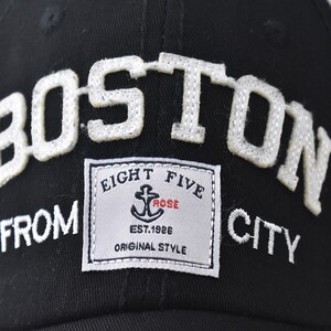 Фото - Бейсболка чорного кольору Narason з білим написом Boston - Men box